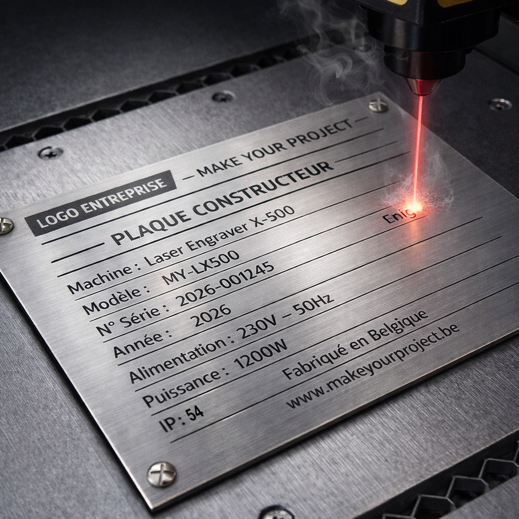 Plaque signalétique machine
